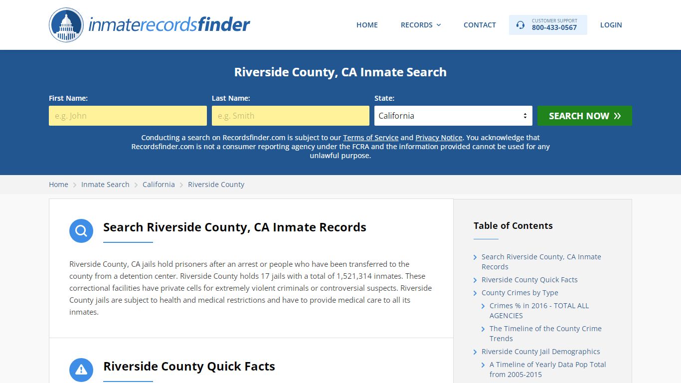 Riverside County, CA Inmate Lookup & Jail Records Online