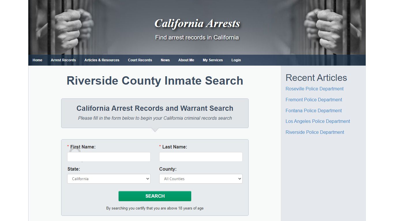 Riverside County Inmate Search - California Arrests